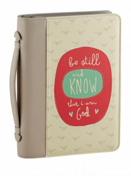Picture of Be still and know. Cream Bible cover