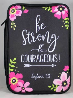 Picture of Be strong & courageous black flowers