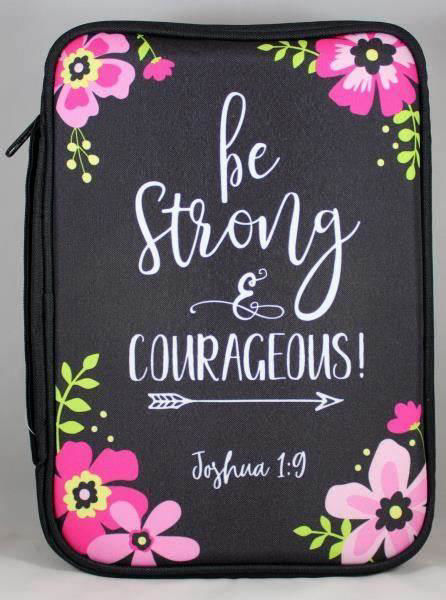 Picture of Be strong & courageous black flowers