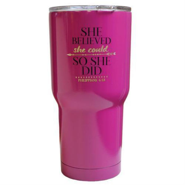Picture of She Believed. Stainless Steel Tumbler