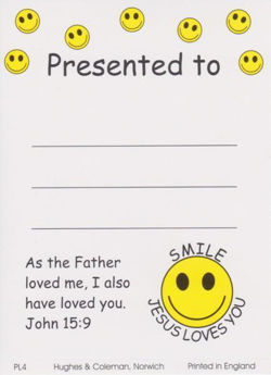 Picture of Presentation Label SMILE Jesus Loves you