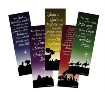 Picture of Christmas Silhouette Bookmark various colour chosen at random unless specified