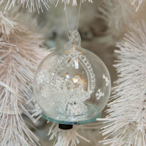 Picture of LED Glass Bauble with Nativity Scene