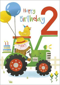 Picture of Happy Birthday 2 green tractor