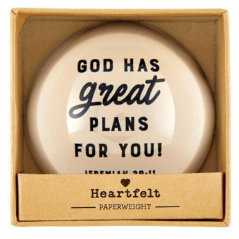 Picture of God Has Great Plans for You Paperweight