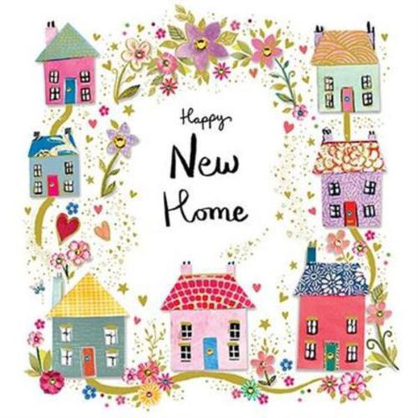 Picture of Happy New Home Houses and Flowers