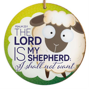 Picture of The Lord Is My Shepherd; I shall not want. Ceramic Hanging Decoration