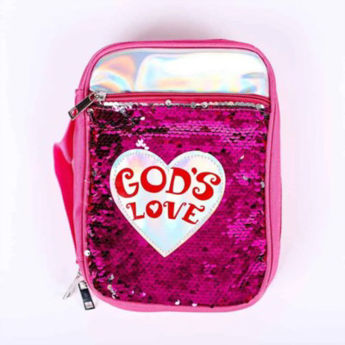 Picture of Bible Case Gods Love Pink Sequins
